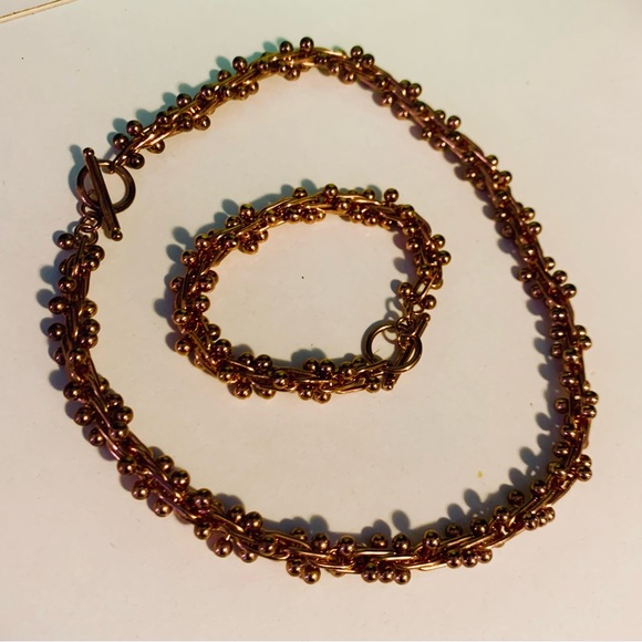 Copper rosé coloured metal toggle choker AND bracelet ❤️ - Picture 5 of 7